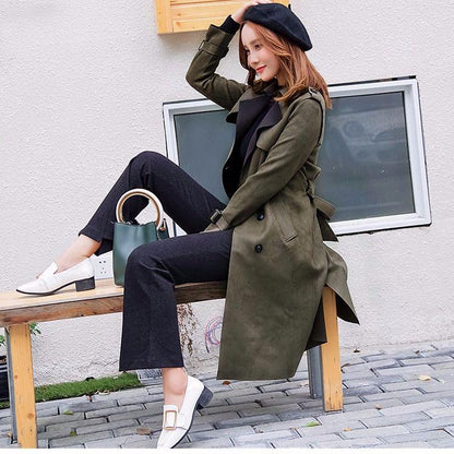 Woolen coat Spring and Autumn Large Size Woman's clothing Long Sleeve Warm Windbreaker Large size