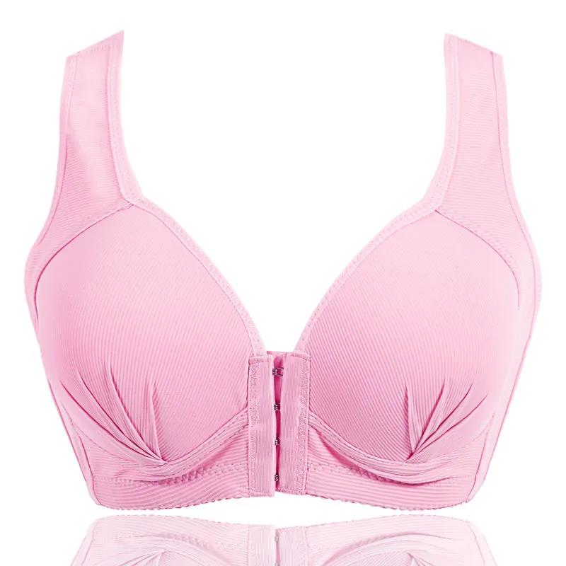 Women Push Up Soft Front Closure Solid Color Bra