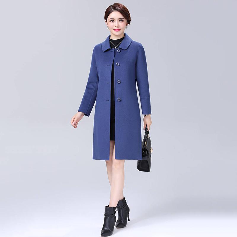 Women's Wool Coat Fashion Long Woolen Coat Female Winter Jacket Warm Long Outerwear Women Jacket