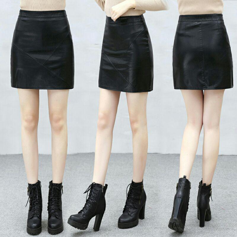 Skirt Womens Sexy Soft PU Leather High Waist Slim Pencil Bodycon Mini Skirt Lady Tight Stretch Skirt