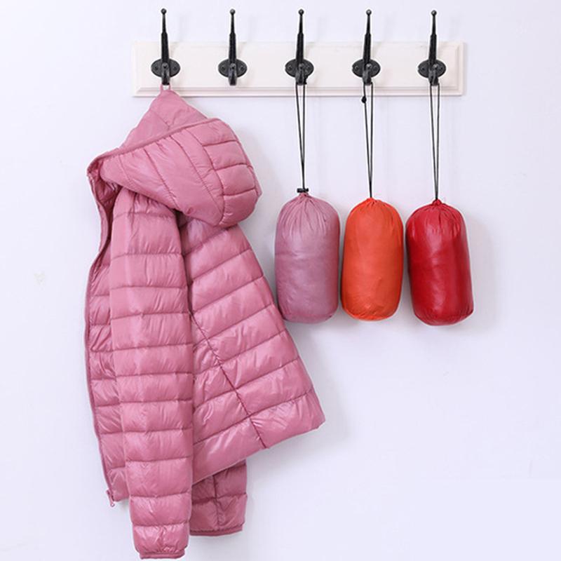 Women Autumn Winter Jacket Coat Hooded Casual Basic Jackets Womens Duck Down Warm Lightweight Waterproof Windproof M-5XL White Black Red