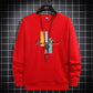Men's Cotton Sweater Plus Velvet Long-sleeved Sweatshirts Loose Large Size Casual Round Neck Pullover Bottoming Top