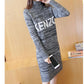 Autumn and Winter Korean Letter Sweater Skirt Thick Bottoming Shirt Mid-length Turtleneck Loose Pullover Sweater Women