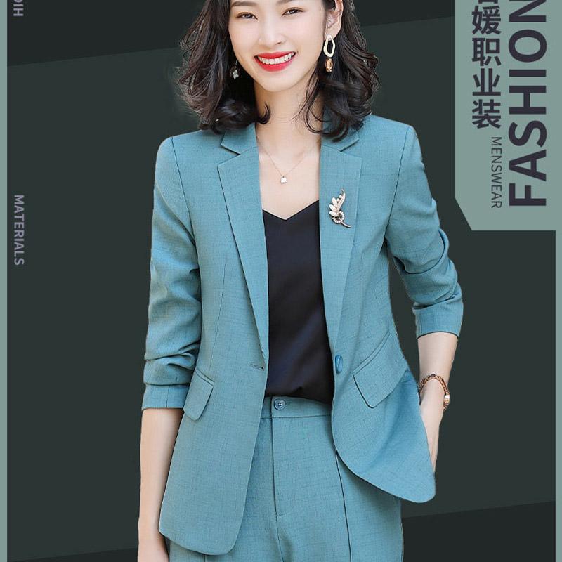 Spring and Autumn Suit Two-piece Suit Temperament Business Wear Fashion Casual Work Wear Formal Jacket Women