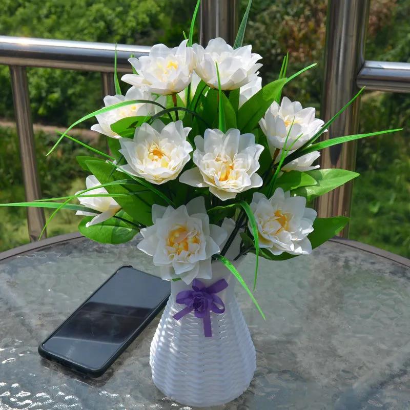 Simulation Rose Bouquet Set Plastic Flower Fake Flower Single Living Room Decoration Flower Silk Flower Dining Table Decoration Floral