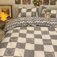 Washed Cotton Four-piece Duvet Cover Sheets Fashion Printed Bedding Student Dormitory Single Bed Sheet Sheets