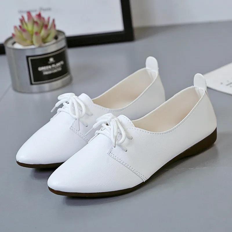 Spring and Autumn Women's Shoes Small White Shoes Women's Lace-up Non-slip Flat Casual Shoes