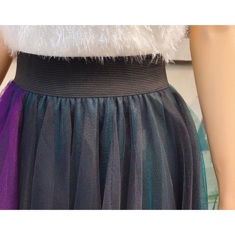 Fashion Tutu Tulle Skirt Women Long Skirt 2020 High Waist Pleated Skirt Female School Sun Spodnica