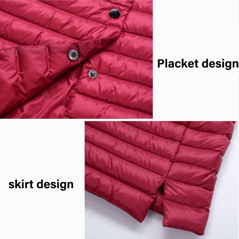 Long Down Jacket Women's Winter Lightweight Over-the-knee Korean Slim Slimming Stand-up Collar Super Lightweight Jacket