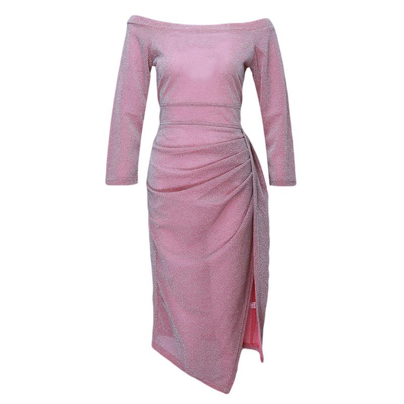Women's Evening Dresses Off-the-shoulder Dresses Glittering and Sexy Slim-fit Party Dresses Asymmetrical Maxi Dresses