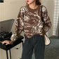 Autumn  Winter Korean Style Loose Thick Knit Sweater Irregular Pullover Short Long Sleeve Sweater Top Women