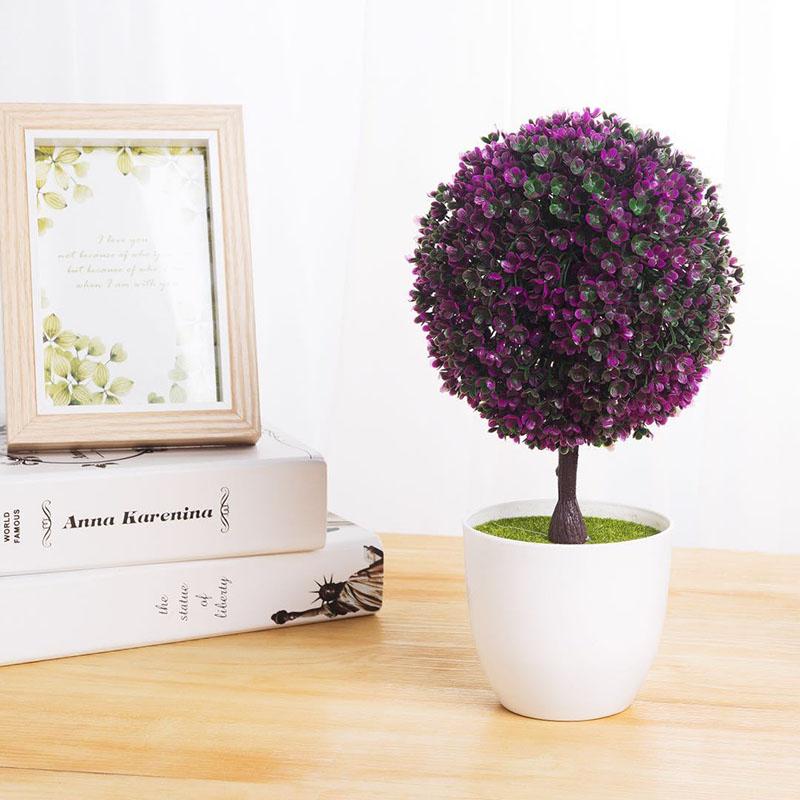 Home Garden Decor Fashion Multicolor Artificial Plastic Plant Bonsai