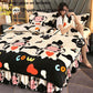 Thickened Four-piece Flannel Warm Gold Mink Fleece Bed Skirt Coral Fleece Suit Winter Double Bed Supplies