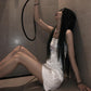 Female Summer Casual Elegant Short Suspender Club Dress Little Fresh White Graceful Party Dress