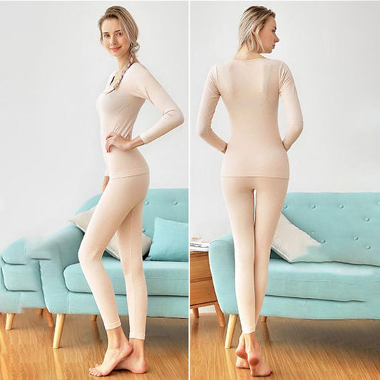 Women Long Sleeve Thermal Underwear Winter Thicken Tight Suit Sexy Pajamas Autumn Spring Windproof High Elasticity Slim Body Comfortable Breathable
