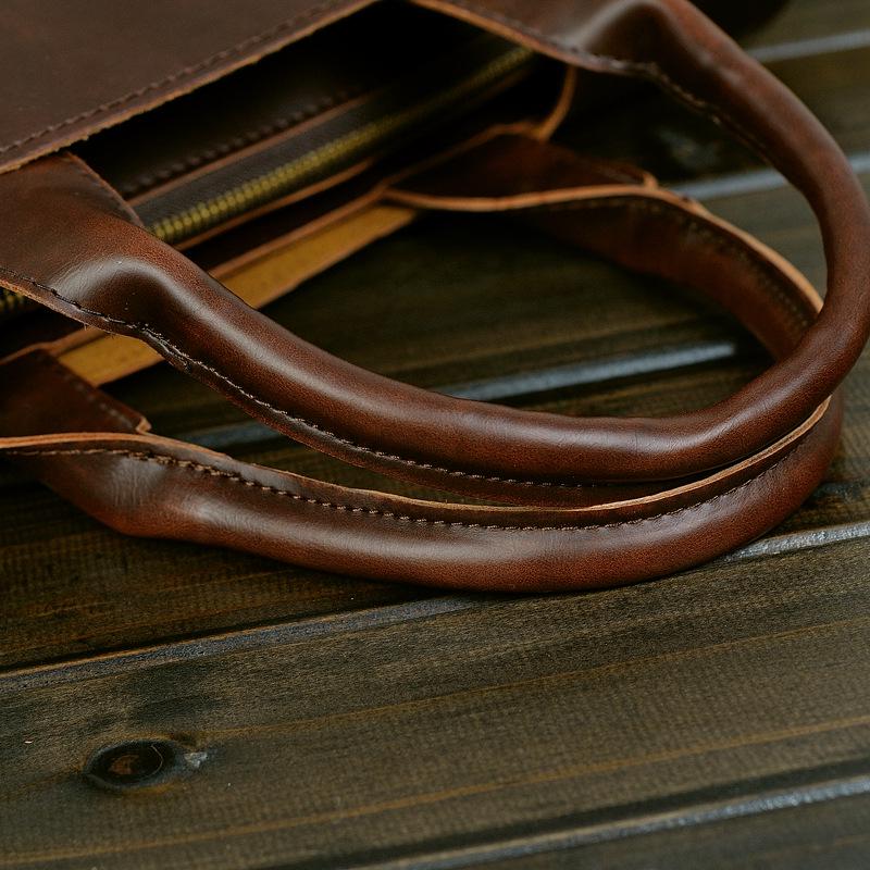 Business Briefcase Men Retro Clamshell Large Capacity Crossbody Bags Waterproof Handbag Computer Bag