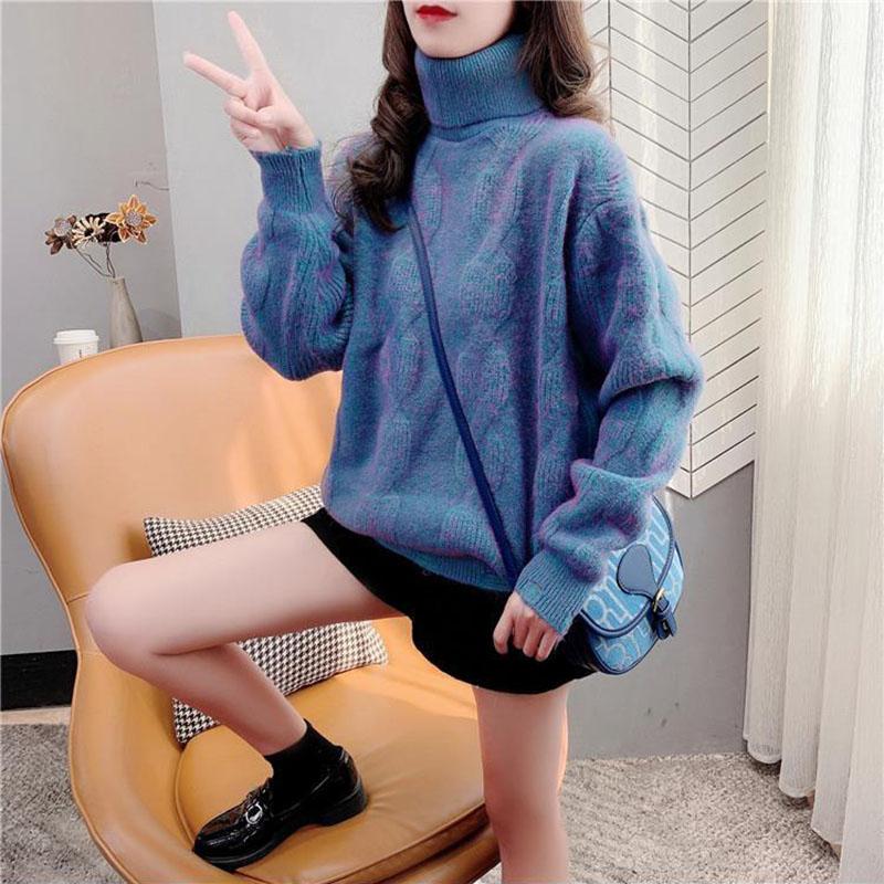 Turtleneck Sweater Autumn and Winter Casual Women's Wild Loose Bottoming Shirt Pullover Knit Top