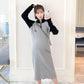 Fall/winter Maternity Dress Casual Tide Mom Sweater Cover Belly Mid-length Top