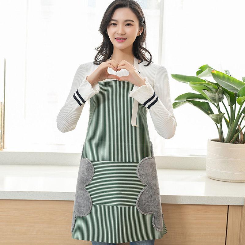 Home Cute Kitchen Cooking Apron Waterproof and Oil-proof Waistband Men's and Women's Aprons Roasting Coffee Shop Overalls