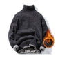 Men's Sweater Half Turtleneck Plus Fleece Thickening Autumn and Winter Youth Slim Trend Pullover Sweater