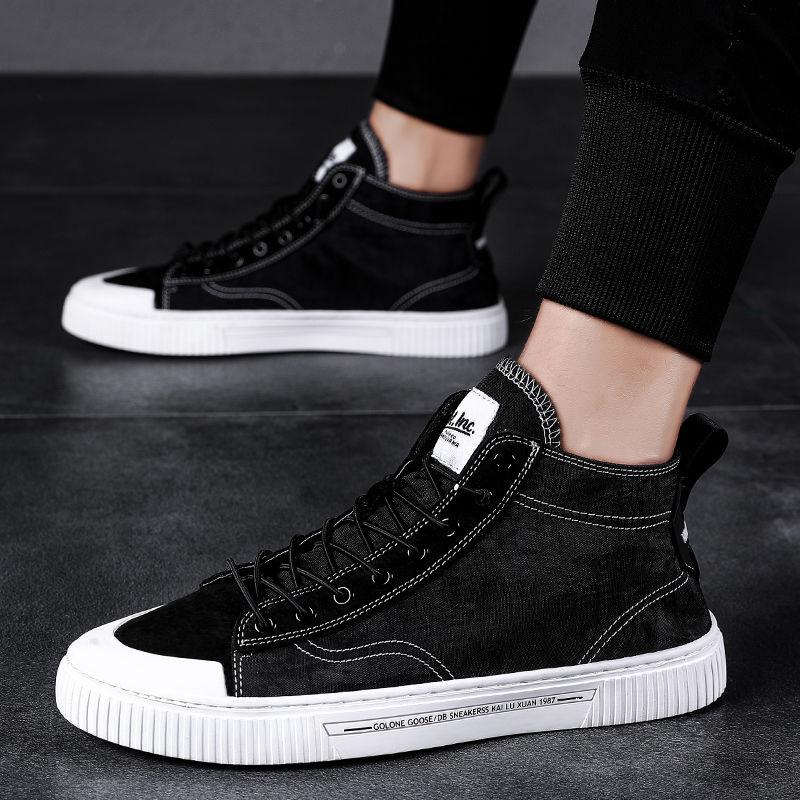 Summer Men's Korean High-top Canvas Shoes Trendy Student Sports Shoes Men's Casual Sneakers
