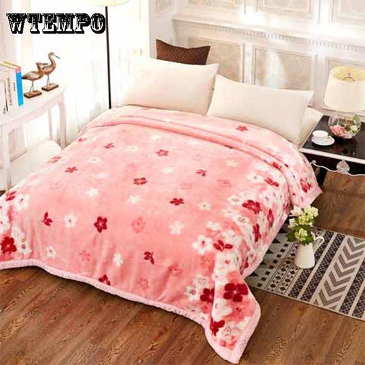 Fashion Printed Blanket Thicken Blanket Winter Comfortable Covered Coral Fleece Blanket