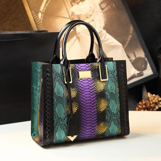 Bags Women's Fashion Large-capacity Genuine Leather Handbags Handbags Mom All-match Western Tote Messenger Bag