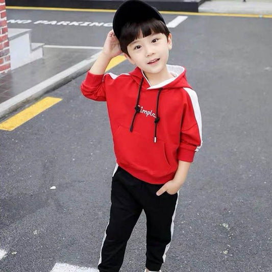 Spring Kids Suits Fashion Top Pants Two Piece Kids Casual Boys Girls Long Sleeve Print Cute Sports Hoodie Set