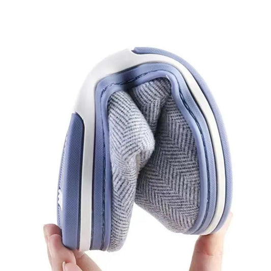 Household Cotton Slippers Men's Home Autumn and Winter Thick Bottom Non-slip Indoor Warm Plush Shoes