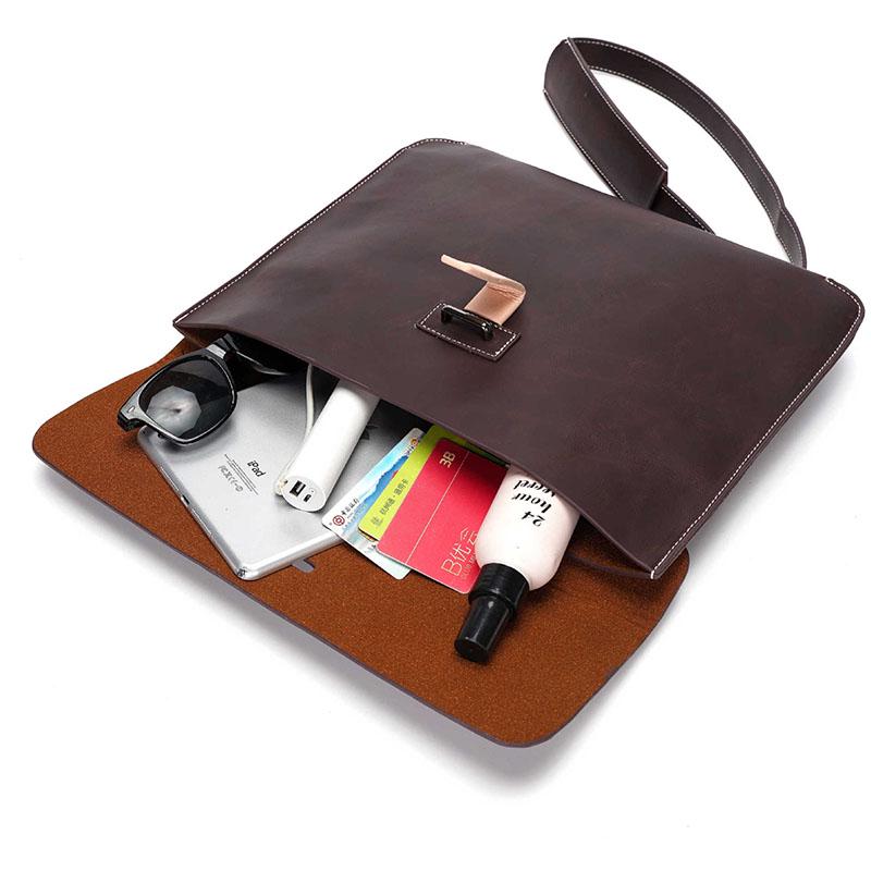Business Briefcase Men PU Leather Zipper Waterproof Handbag Shoulder Bag Travel Messenger Bags