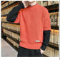 Autumn Thin Sweater Half High Neck Pullover Sweater Men's Trendy Knit Sweater Color Matching Bottoming Shirt Men's Top