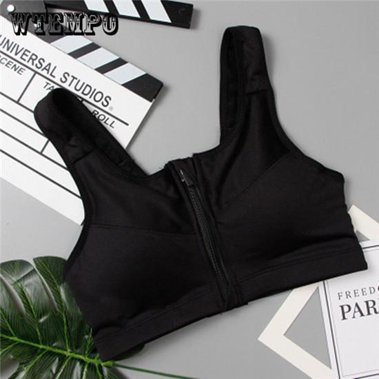 Women Zipper Push Up Sports Bras Shockproof Underwear Running Vest Gym Workout Running Yoga