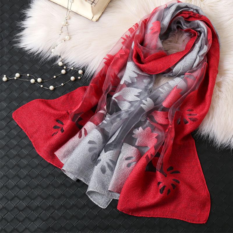 Women Scarf Pashmina Shawl Printed Cape Silk Chiffon Polyester Tippet Muffler