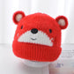 Cute 3D embroidered bear ears baby hat autumn and winter cartoon baby wool hat double layer warm children soft and comfortable hat 8M to 3Y