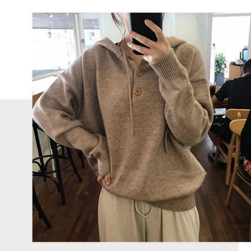 Pofulove sweater female students Korean loose winter college style hooded sweater sweater women sweater women