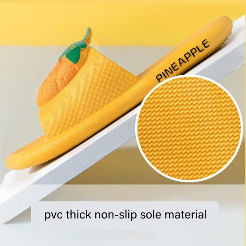 WTEMPO Slippers Women External Wear Cartoon Pineapple Thick Bottom Soft Lightweight  Non-slip Beach Bedroom Home Bathroom