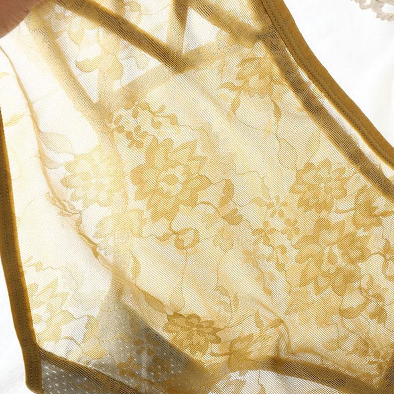 Sexy Charming Temptation Lace Panties Female Cotton File Breathable and Comfortable Mid-waist Ladies Briefs Transparent Underwear Girls Shorts