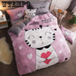 Thick Warm Flannel Four-piece Double-sided Quilt Cover Cartoon Winter Coral Fleece Sheets
