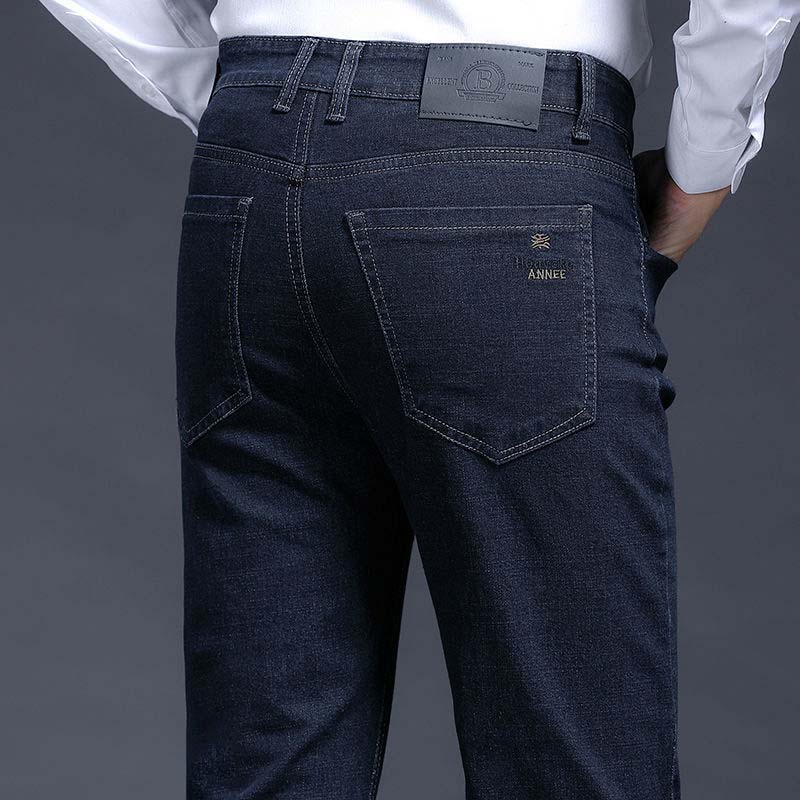 Men's Jeans Pure Color Trousers 2021 Spring and Autumn New Elastic Jeans