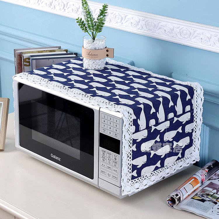 Microwave Oven Cover Cloth Dust Cover Cotton Linen Waterproof Cover Towel Microwave Oven Protective Cover