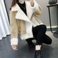 Autumn and Winter Lamb Wool Coat Women's Short Loose Knitting Fur One Thick Sweater Cardigan Women