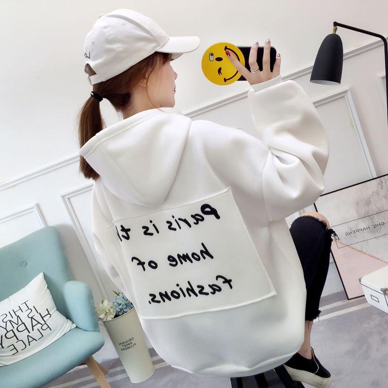 Warm Hood Top Autumn Winter Sweater Cotton Women Sweatshirt Wild Large Size Long Sleeve