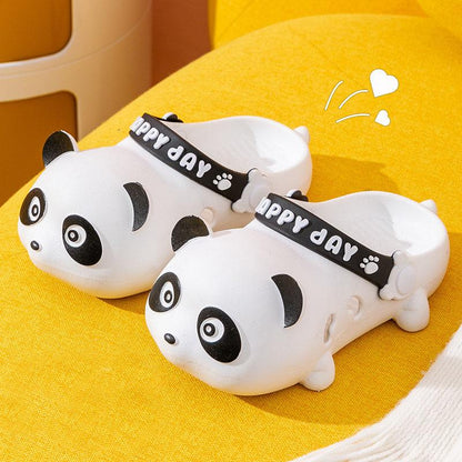 Kid Sandals and Slippers Summer Cartoon Panda 1-4 Years Old Children's Outdoor Slippers Boys and Girls Non-slip Slippers