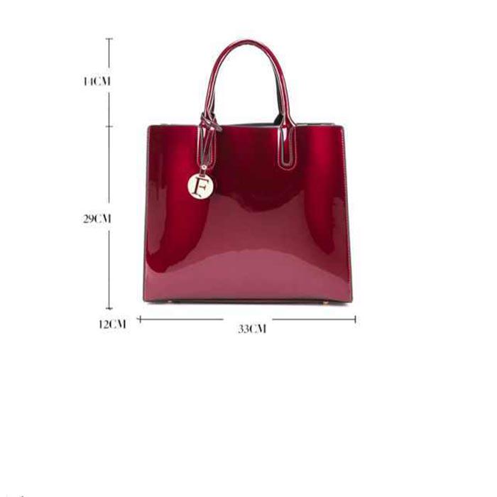 Patent Leather Handbag Bright Leather Wild Female Bag Small Square Bag Briefcase Messenger Bag