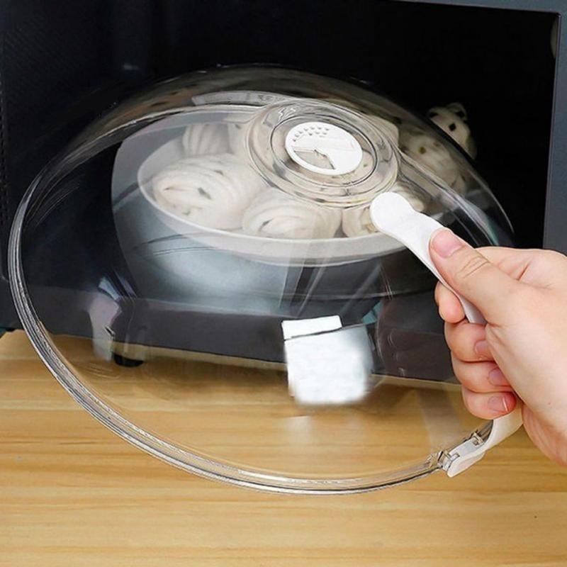Professional Microwave Food Anti-Spray Cover, High Temperature Resistance 200 Degrees with Handle