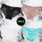 4PCS Ladies Lace Panties Sexy Charming Hollow Low Waist Briefs Seamless Cotton Crotch Girls Triangle Shorts Transparent Underwear