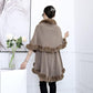 Double-layer Soft Plush Noble Luxury Shawl Autumn Winter Cute Body Cardigan Loose Cloak Wrap Thick Knitted Jacket Fur Shawl Solid Mantle Shawl