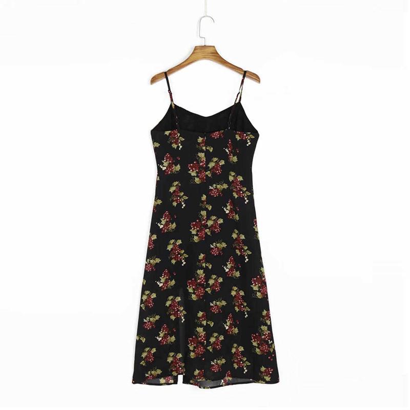 Vintage Casual Sundress Female Beach Dress Midi Button Backless Polka Women Dress Summer 2021 Boho Sexy Floral Dress