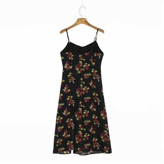 Vintage Casual Sundress Female Beach Dress Midi Button Backless Polka Women Dress Summer 2021 Boho Sexy Floral Dress