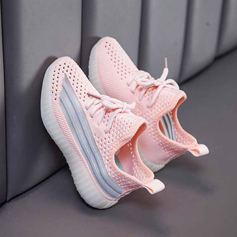 26-37 Child Fluorescence Sneakers Kids Mesh Breathable Non-slip Shockproof Basketball Shoes Lightweight Running Shoes Comfortable Deodorant Girl Shoes